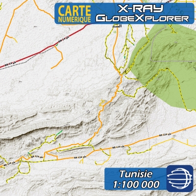 Tunisie - X-Ray GlobeXplorer - 1 : 100 000 TOPO Relief