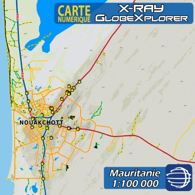 Mauritanie - X-Ray GlobeXplorer - 1 : 100 000 TOPO Relief