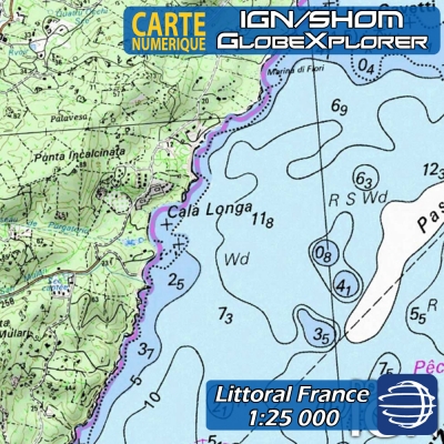 GlobeXplorer - Carte marine IGN/SHOM littoral français - 1 : 25 000