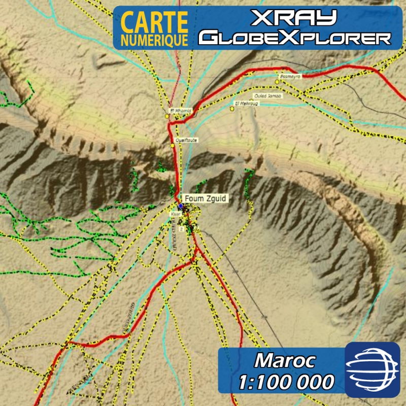 Maroc - X-Ray GlobeXplorer - 1:100 000 TOPO Relief